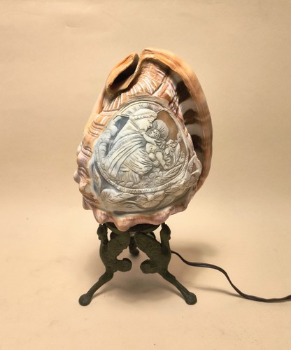 Vintage lamp shell table - vintage, abat