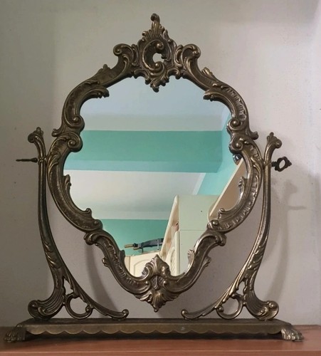 Antique tilting table mirror - antique,